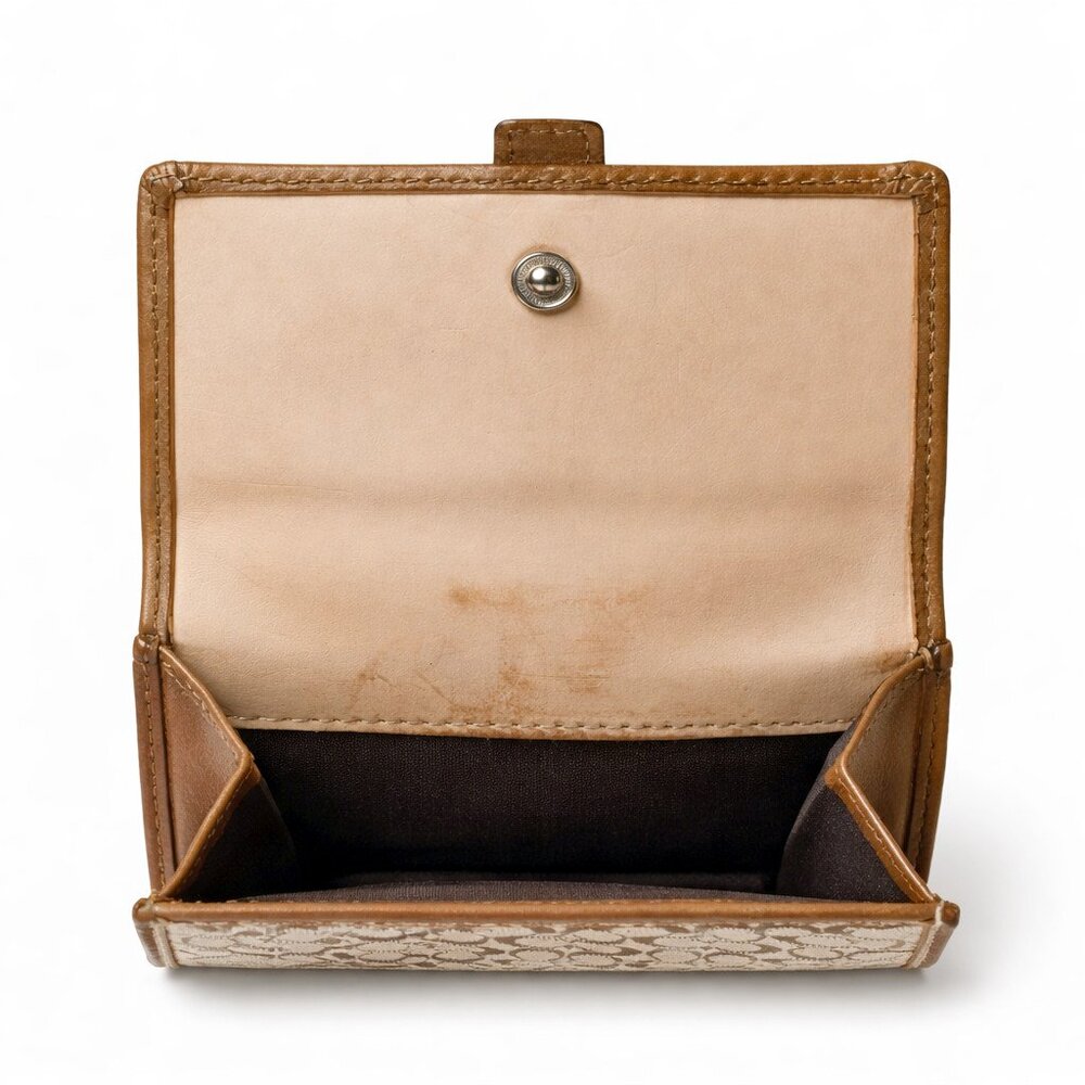 Coach Soho Signature Canvas Buckle Wallet Khaki/Brown Y2K w/ Dust Bag - Picture 4 of 6